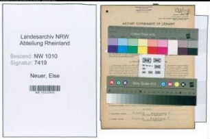Entnazifizierung Else Neuer , geb. 16.03.1894 (Einkaeuferin)