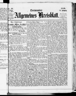 Dortmunder allgemeines Kreisblatt. 1857-1859