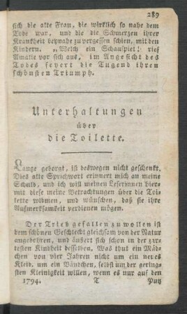 Unterhaltungen über die Toilette