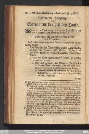 I. Einleitung in das vierte Hauptstück des Catechismi.