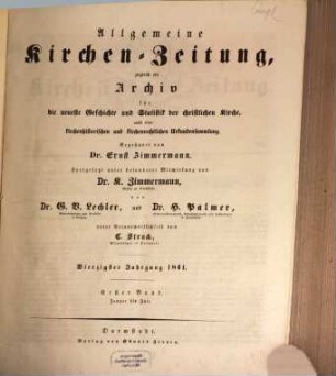 Allgemeine Kirchenzeitung. 40. 1861