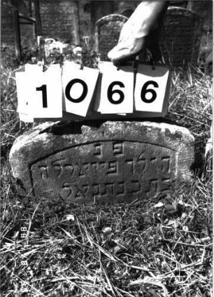 Grabstein 1066 (Index: 100098836) Maße HxBxT: 29x45x9 cm Besonderheit: Kindergrab: Grabstein 1066