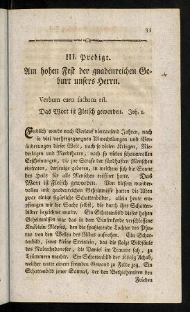 31-42, Auf das hohe Fest der gnadenreichen Geburt unseres Heilandes.