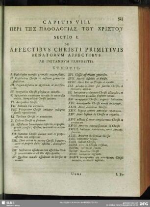 Capitis VIII. Peri Tēs Pathologias Tu Christu