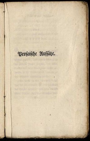 Prosaische Aufsätze.