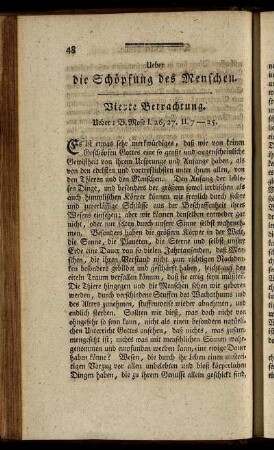 Ueber die Schöpfung des Menschen. Vierte Betrachtung.