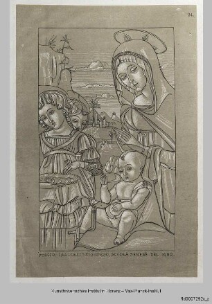 Madonna mit Kind und zwei Engeln (nach einem Bild der ehemaligen Sammlung Ramboux, heute im Budapester Szépmüvészeti Múzeum)