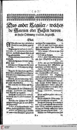 Das ander Register
