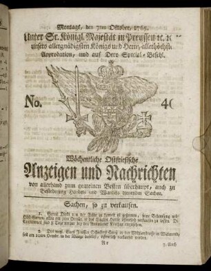 No. 40. Montags, den 7ten Oktober, 1765.