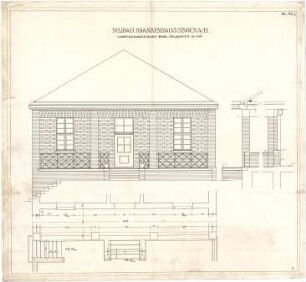 Billing, Hermann; Singen; Krankenhaus - Lungenkrankenabteilung, Fassade (Teilansicht; Grundriss; Schnitt)