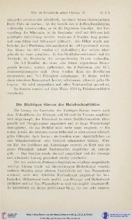 Die flüchtigen Säuren der Hainbuchenblätter
