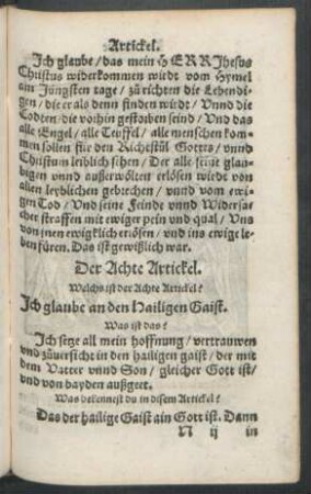 Der Achte Artickel.