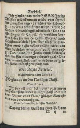 Der Achte Artickel.
