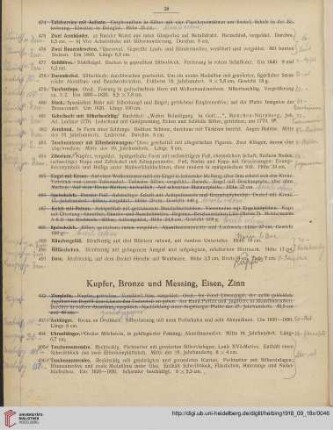 Kupfer, Bronze und Messing, Eisen, Zinn (Nr. 492-589)