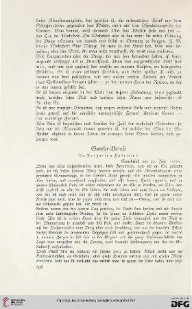 Goethe-Briefe: an Katharina Fabricius