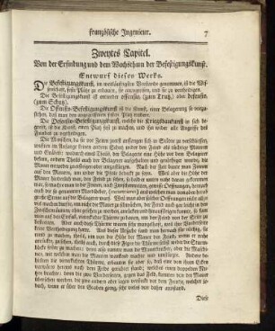 Zweytes Capitel. Von der Erfindung und dem Wachsthum der Befestigungskunst.