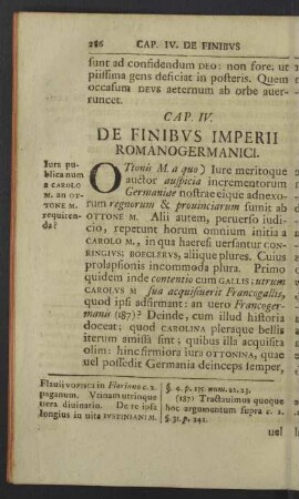 Cap. IV. de finibus imperii romanogermanici.