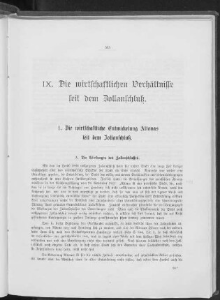 IX. Die Wirtschaftlichen Verhältnisse seit dem Zollanschluß.