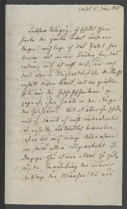 Brief von Wilhelm Grimm an Friedrich Carl von Savigny