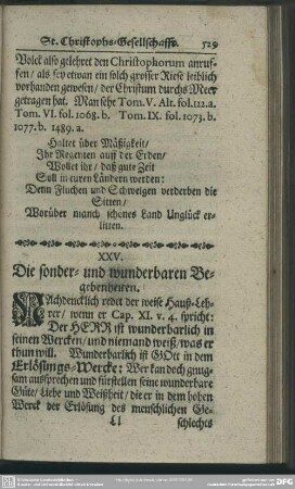 XXV. Die sonder- und wunderbaren Begebenheiten