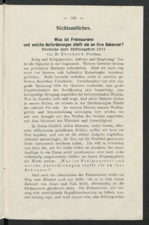 Nichtamtliches.