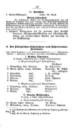 Die Königlichen Schullehrer- und Lehrerinnen-Seminare
