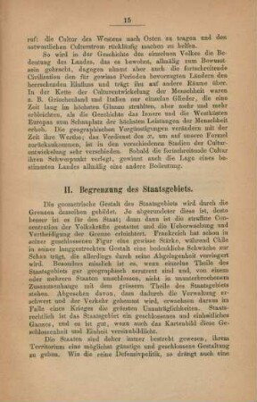 II. Begrenzung des Staatsgebiets