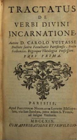 Tractatus de Verbi divini Incarnatione. 1