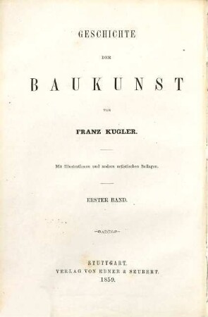 Geschichte der Baukunst. 1, Geschichte der orientalischen und antiken Baukunst