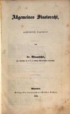 Allgemeines Staatsrecht, geschichtlich begründet