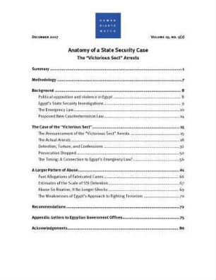 Anatomy of a state security case : the "Victorious Sect" arrests
