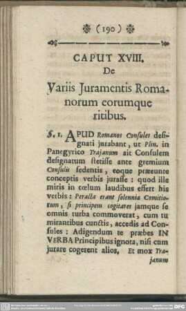 Caput XVIII. De Variis Juramentis Romanorum eorumque ritibus