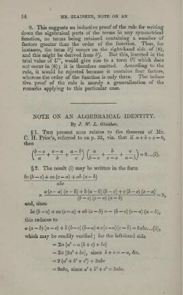 Note on an algebraical identity.