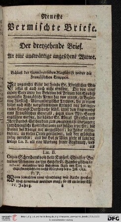 Der dreyzehende Brief
