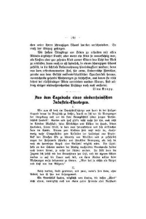 Aus dem Tagebuche eines niederrheinischen Industrie-Theologen