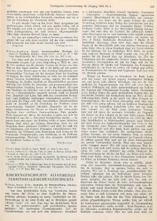 121 [Rezension] Schnackenburg, Rudolf, Neutestamentliche Theologie