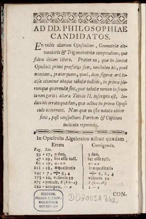 Ad DD. Philosophiae Candidatos.
