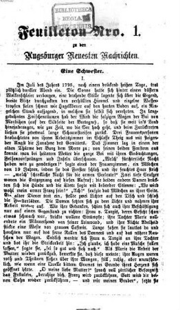Augsburger neueste Nachrichten. Feuilleton zu den Augsburger neuesten Nachrichten. 1864