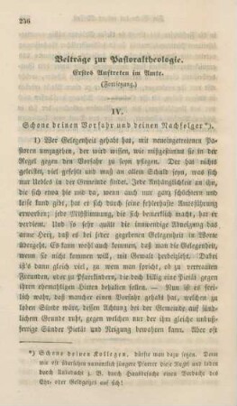 256-267 Beiträge zur Pastoraltheologie : erstes Auftreten im Amte : Fortsetzung