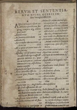 Rerum Et Sententiarum Huius Operis Index