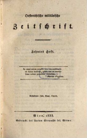 Oestreichische militärische Zeitschrift. 1833, 4