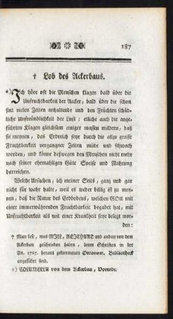 Lob des Ackerbaus