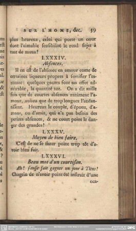 LXXXVI. Beau mot d´un courtisan