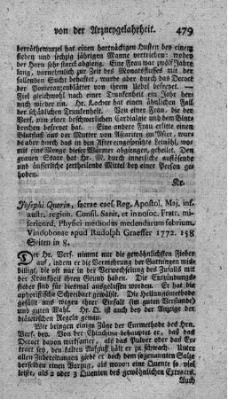 Methodus medendarum febrium.