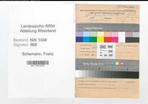 Entnazifizierung Franz Schemann , geb. 06.06.1894 (Angestellter)