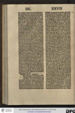 Distinctio XXVII, questio I.
