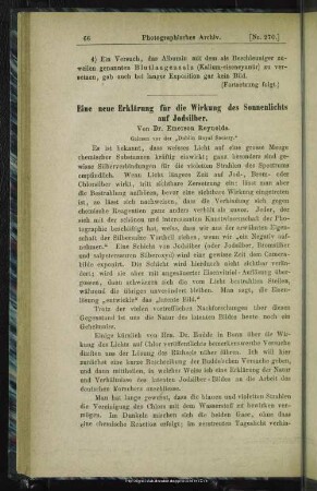 Eine neue Erklärung für die Wirkung des Sonnenlichts auf Jodsilber