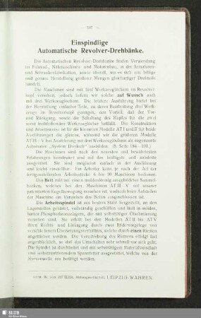 Einspindlige Automatische Revolver-Drehbänke