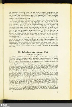 III. Behandlung der einzelnen Texte