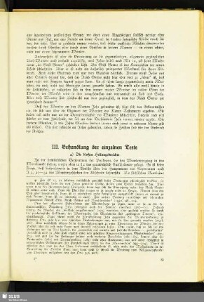 III. Behandlung der einzelnen Texte